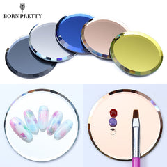 Mirror Glass Color Palette False Nail Tips Display Board Tool Practice Showing Shelf Manicure Nail Art Tool