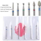 9 Types Milling Cutter For Manicure Diamond Nail Drill Bits Rotate Burr Electric Nail Drill Pedicure Remove Tool Accessory CHJG